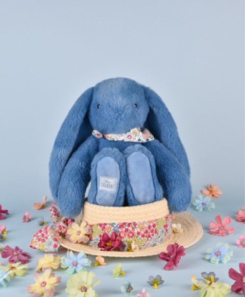 lapin en peluche bleu-dc4299