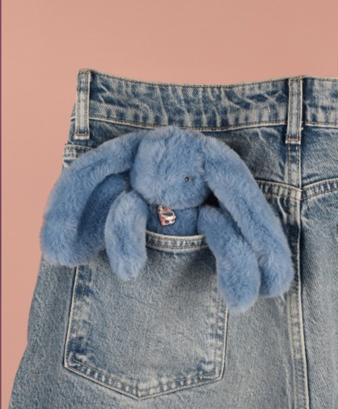 LAPIN FLEURETTE - Porte clés - Bleu DC4295