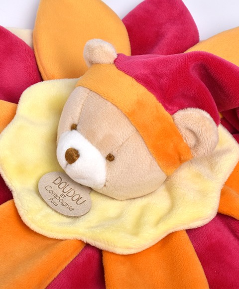 Doudou Fleur Collector Jaune/Orange- 25 cm - Réédition limitée et numérotée