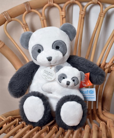 DC3987-Peluche Panda avec bébé - 25 cm - Unicef