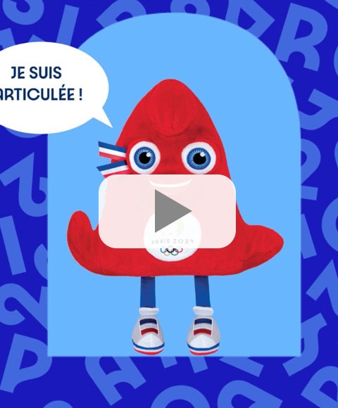 Peluche Mascotte JO paralympiques 2024 Articulée - Made in France