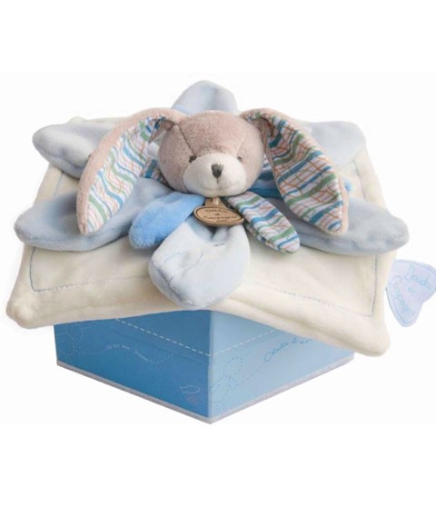 Doudou plat lapin bleu Célestin - 30 cm- dc2216-1.jpg