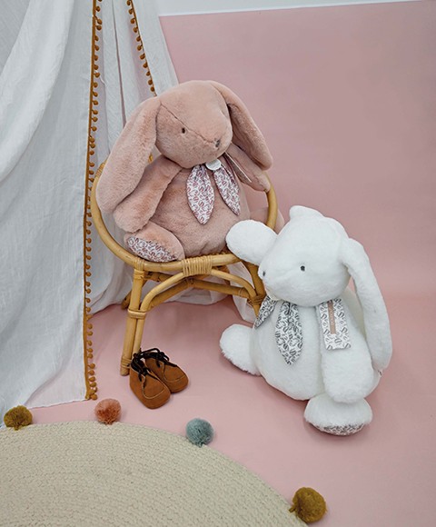 Lapin géant  - LAPIN DOUDOU 42 cm - Rose