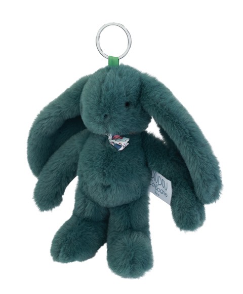 Porte clé en peluche Lapin Vert - 18 cm - Lapin Fleurette- dc4295-1.jpg