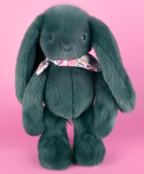 Peluche lapin Vert 35 cm - Lapin Fleurette- DC4305.jpg