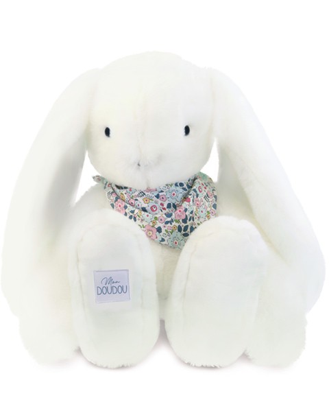 Peluche lapin Blanc XXL - Lapin Fleurette 50 cm- DC4306-1.jpg