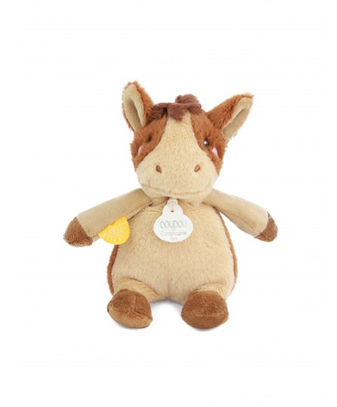 Peluche cheval - 17cm - DOUDOU de la ferme avec boite sonore