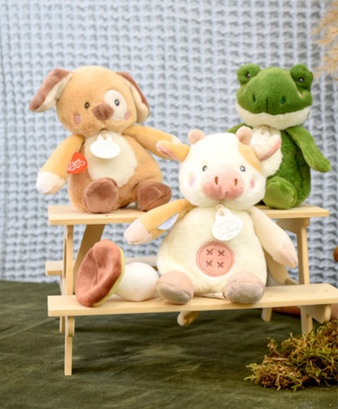 DC4358 chien et vache peluche