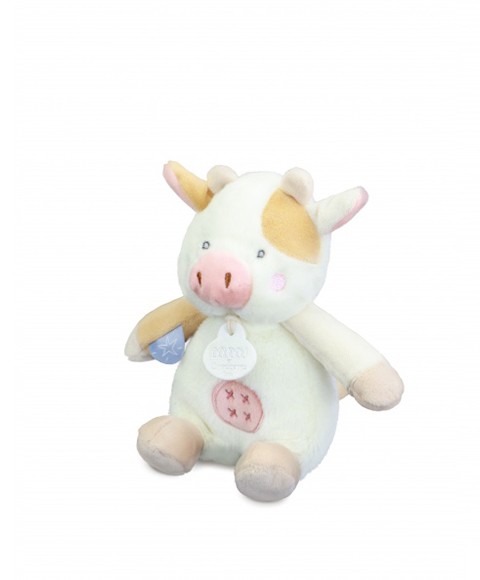 DC4358 Peluche vache - 17cm - DOUDOU de la ferme avec boite sonore