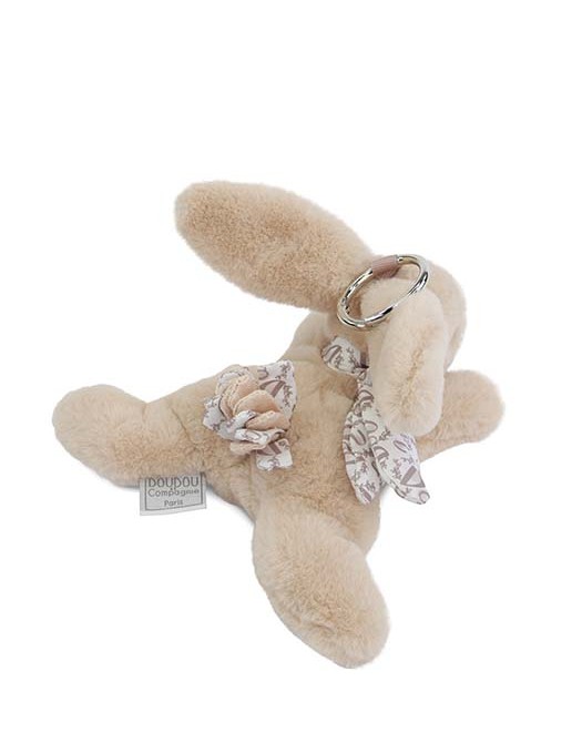 Lapin DOUDOU® - Porte-clé Peluche Lapin beige - Vue de dos