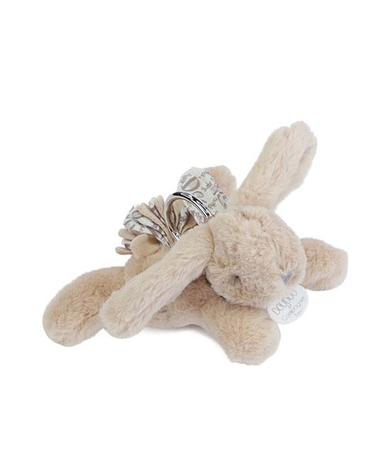 Lapin DOUDOU® - Porte-clé Peluche Lapin beige - Vue de face