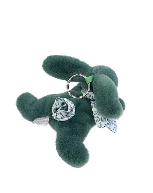 Lapin DOUDOU® - Porte-clé Peluche Lapin vert - Vue de dos
