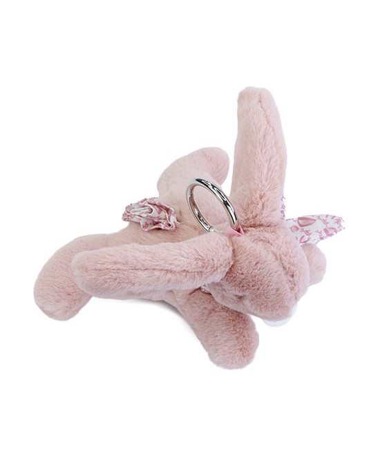 Lapin DOUDOU® - Porte-clé Peluche Lapin rose - Vue de face