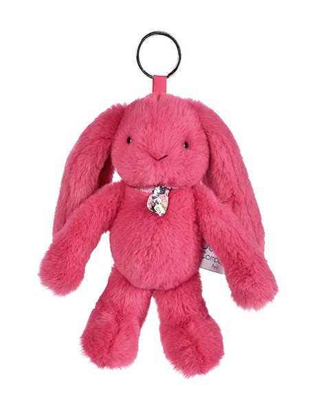 DC4588 porte clé lapin fleurette fushia