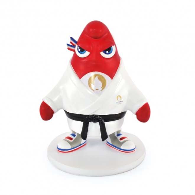 Figurine Mascotte officielle judo Jeux de Paris 2024 Doudou et