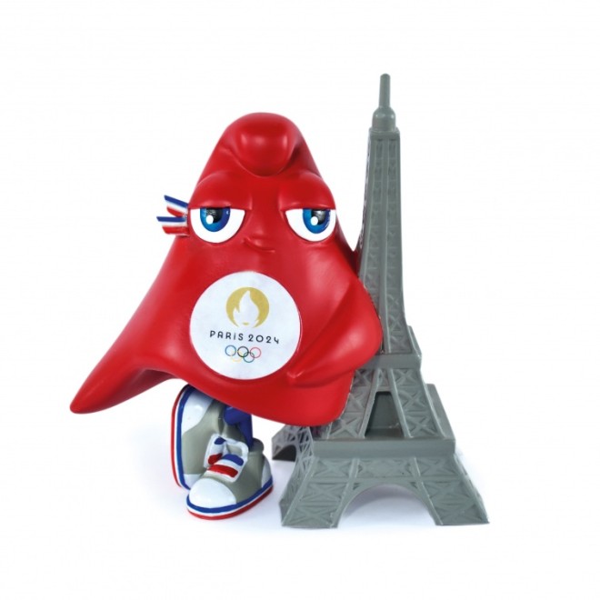 Figurine Mascotte officielle France tour Eiffel Jeux de Paris 2024 Doudou et compagnie -JO2512