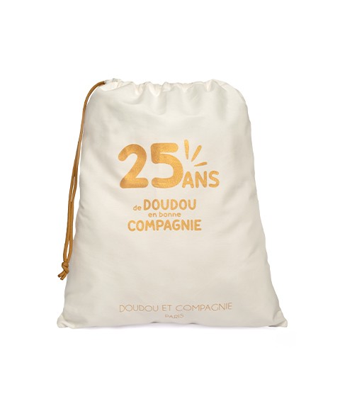 Doudou Fleur Collector Jaune/Orange- 25 cm - Réédition limitée et numérotée - tote bag doré 25 ans