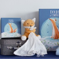 DC3786-3 Doudou attache sucette peluche Renard - 12 cm - Unicef