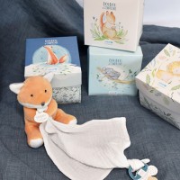 DC3786-5 Doudou attache sucette peluche Renard - 12 cm - Unicef