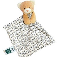 DC3840-Doudou bébé ours en coton BIO - 20 cm - modèle aléatoire