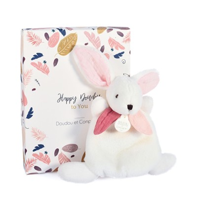 Coffret Mini Doudou Lapin Vieux rose - Happy Boho - 17 cm