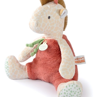 Peluche girafe beige et orange - 30 cm