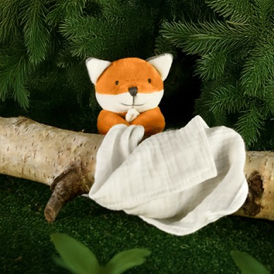 Doudou attache sucette peluche Renard - 12 cm - Unicef