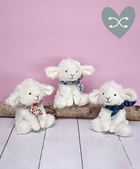 Peluche agneau blanc avec chouchou Doudou et compagnie DC3817