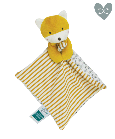 Doudou bébé renard en coton BIO - 20 cm - modèle aléatoire