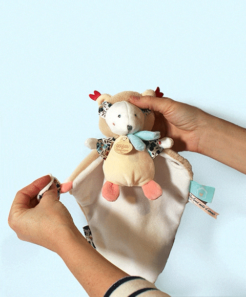 Doudou Ours marron avec cape - Papillotte - 3 EN 1