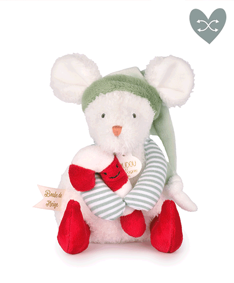 Souris Boule de Neige modèle aléatoire - 15 cm