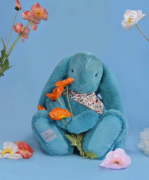 peluche lapin xxl turquoise 50cm