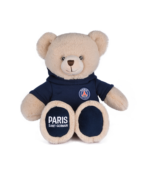 Peluche officielle Ours PSG capuche - 50 cm