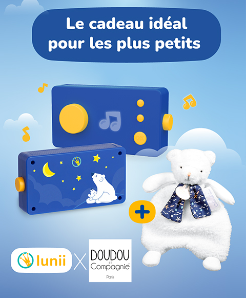 Duo Doudou Ours Clair de lune et conteuse Lunii