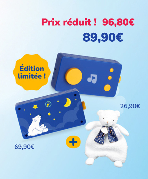 Duo Doudou Ours Clair de lune et conteuse Lunii